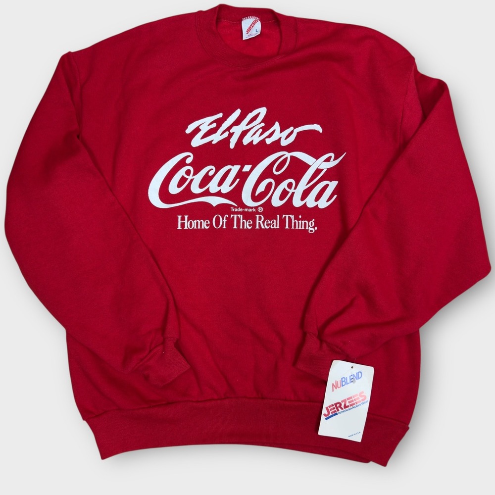 Deadstock Vintage 90's Coca-Cola Sweatshirt Mens L El Paso Livestock Show USA